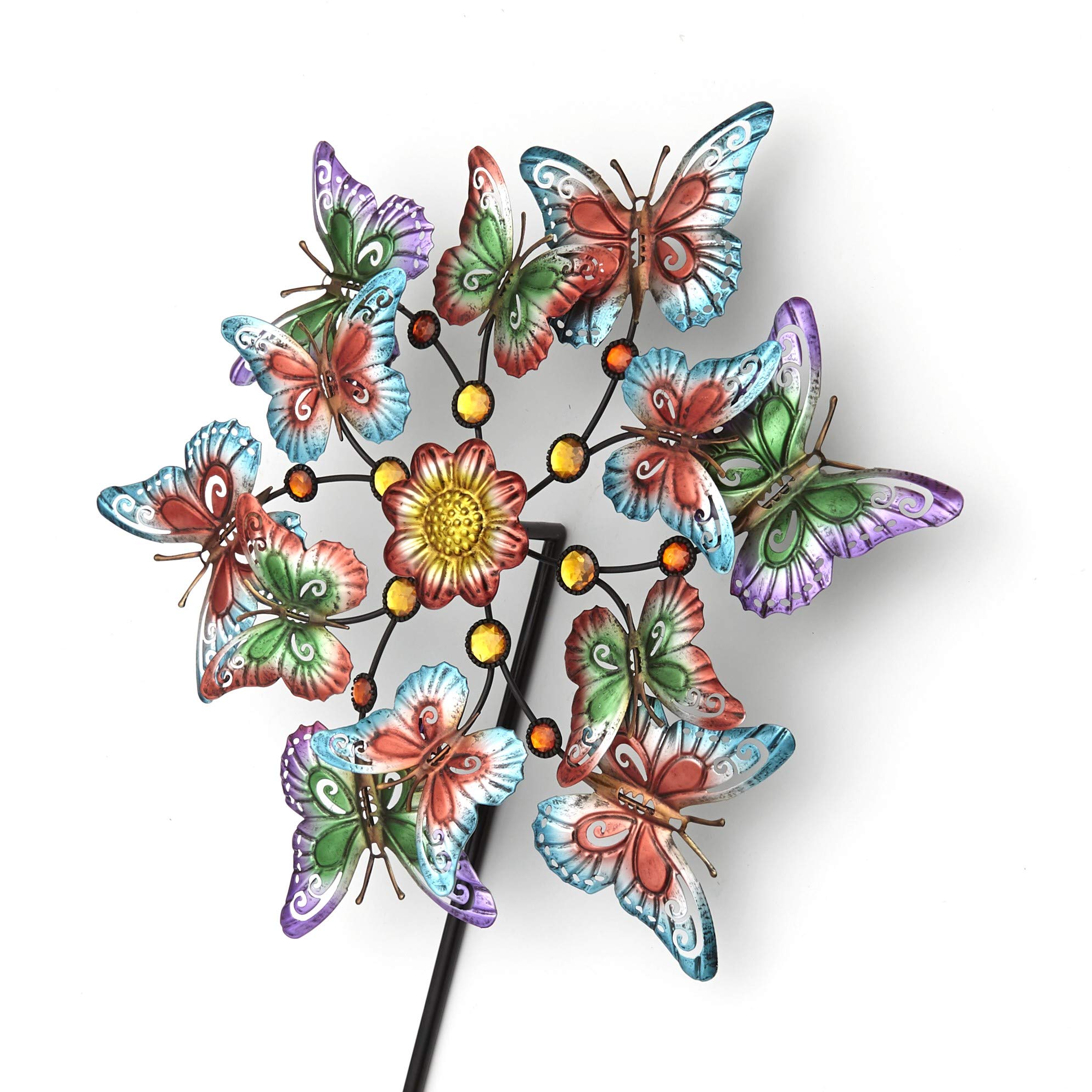 Themed Metallic Garden Windspinner Stakes - Butterfly