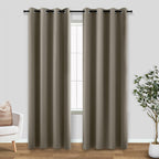 Koufall Taupe Curtains 84 Inch Length 2 Panels Set,Grommet Darkening Blackout Thermal Curtains For Winter Living Room Bedroom 84 Inches Long,Light Brown Coffee