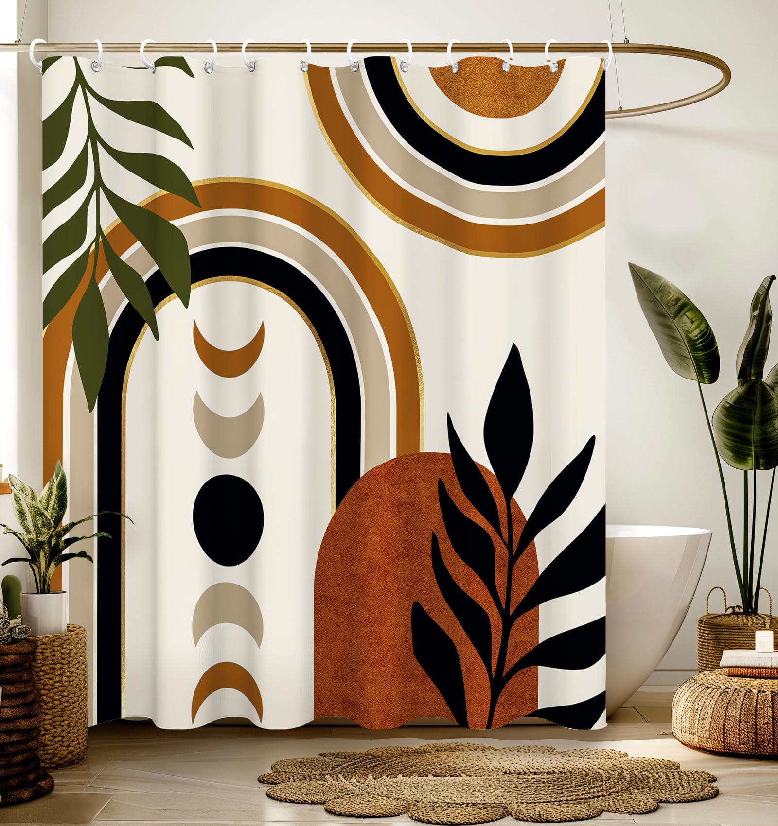 Stanoha Shower Curtain For Bathroom Stall Boho Modern Cute Aesthetic Decorative Girly Waterproof Unique Art Boho Girls Chic Prin