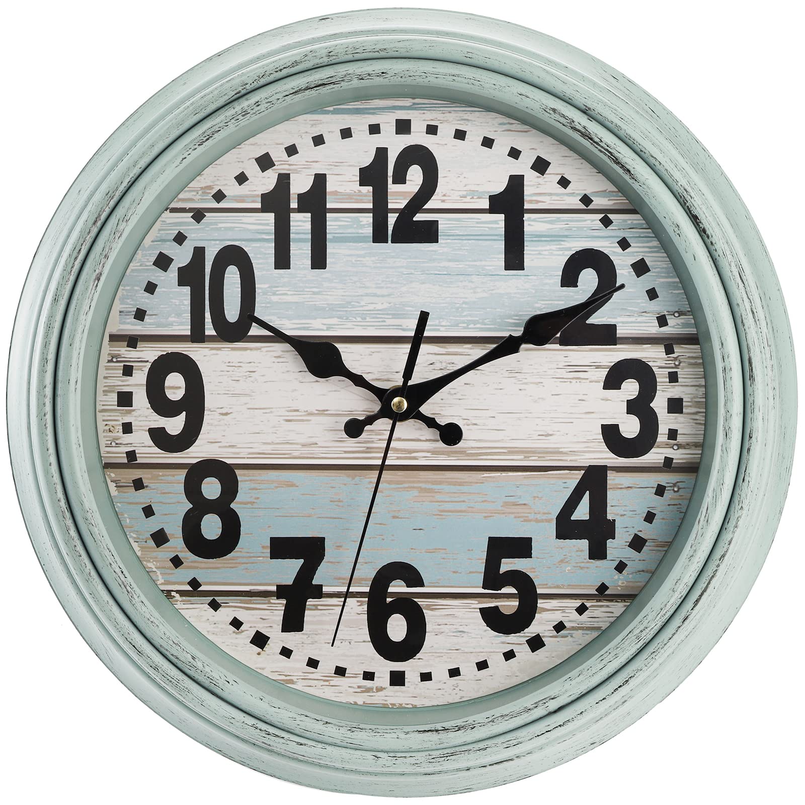 ZENFUN 12 Rustic Wall Clock, Silent Non Ticking Clock Quartz Wall Clock Battery Operated, Country Style Wall Decoration for Ki