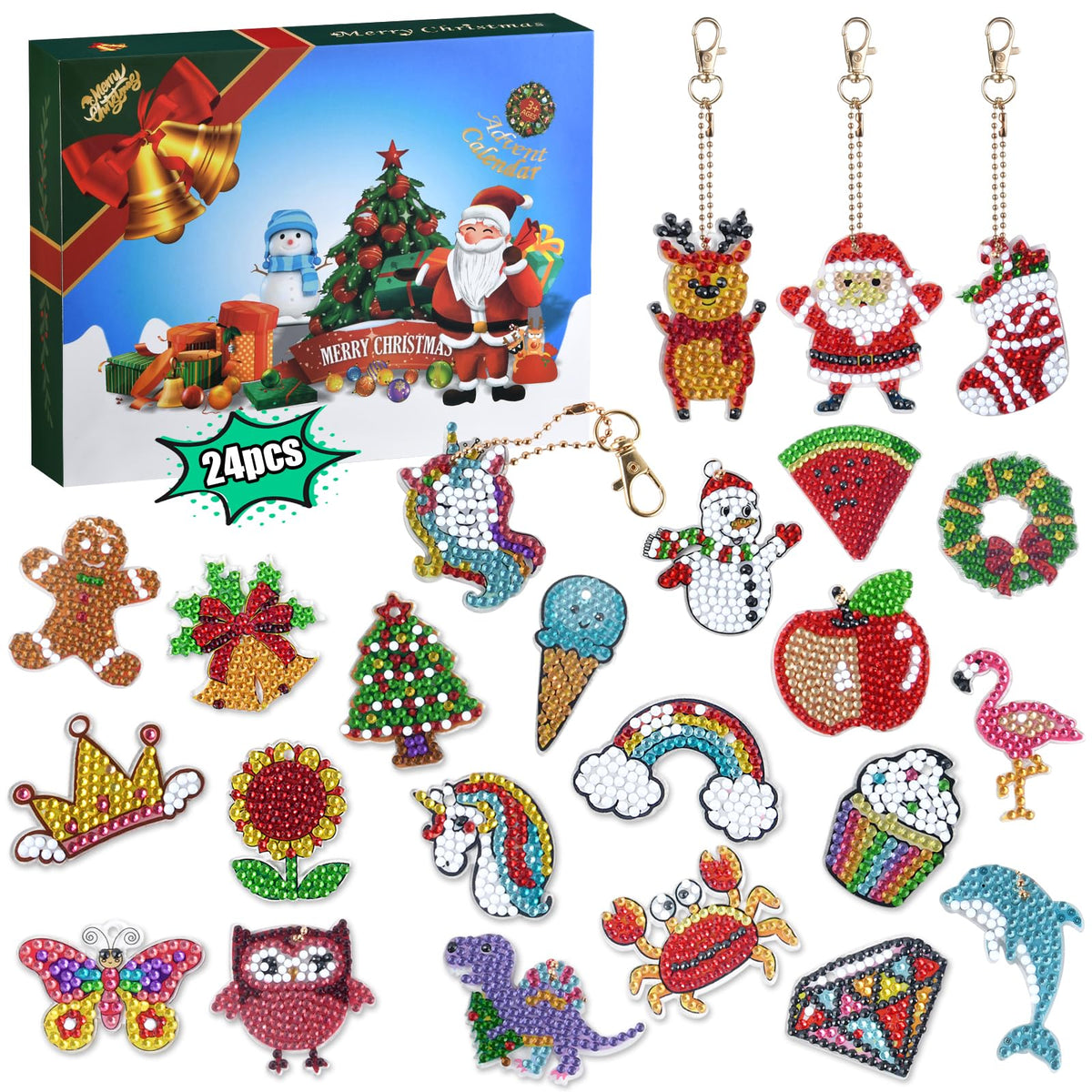 Advent Calendar 2024, Christmas Countdown Calendar Gift Box with 24 Brain Teaser Puzzles, Advent Calendar 2024 for Adults Kids B