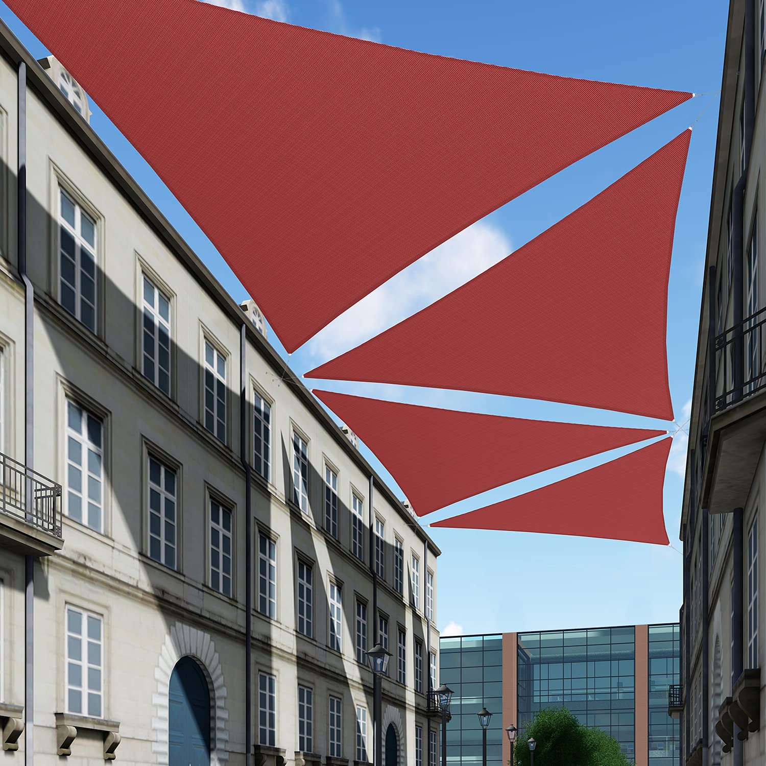 Tang 24' X 24' X 24' Sun Shade Sail Equilateral Triangle Permeable Canopy Uv Block Shade Cloth For Patio Outdoor Backyard Pergol