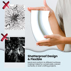 Performore Self Adhesive Plastic Mirror Sheets, 4X6 Inches Flexible Non Glass Body Mirror Tiles With Clear Protective Film Peel
