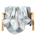 Soul & Lane Memory Lane 50' X 60' Cotton Quilted Throw Blanket, Sage Green Patchwork Throw Quilt For Couch, Lightweight Pieced