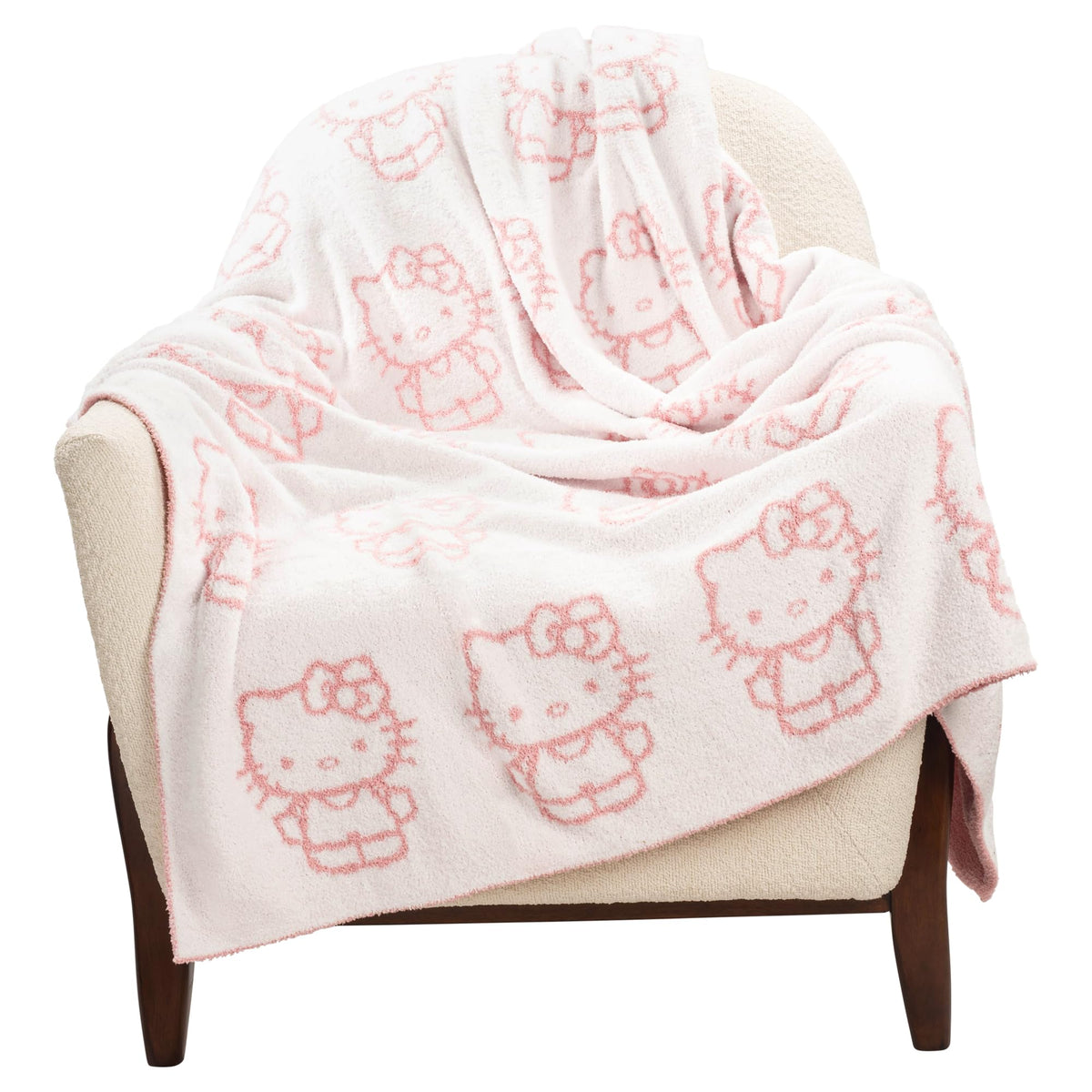 Hello Kitty Feather Knit Fluffy Throw Blanket - Fuzzy Blanket Measures 50 X 60 Inch, Super Soft Soft Lightweight Pink Accent For