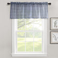 Lush Decor Farmhouse Textured Sheer Window Curtain Valance, 52'W X18'L, Navy
