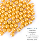 Galashield Gold Marbles For Vases | Glass Marbles Bulk Vase Fillers | Glass Beads For Vases, Round Marble 1Lb, (Approx. 80 Pcs)