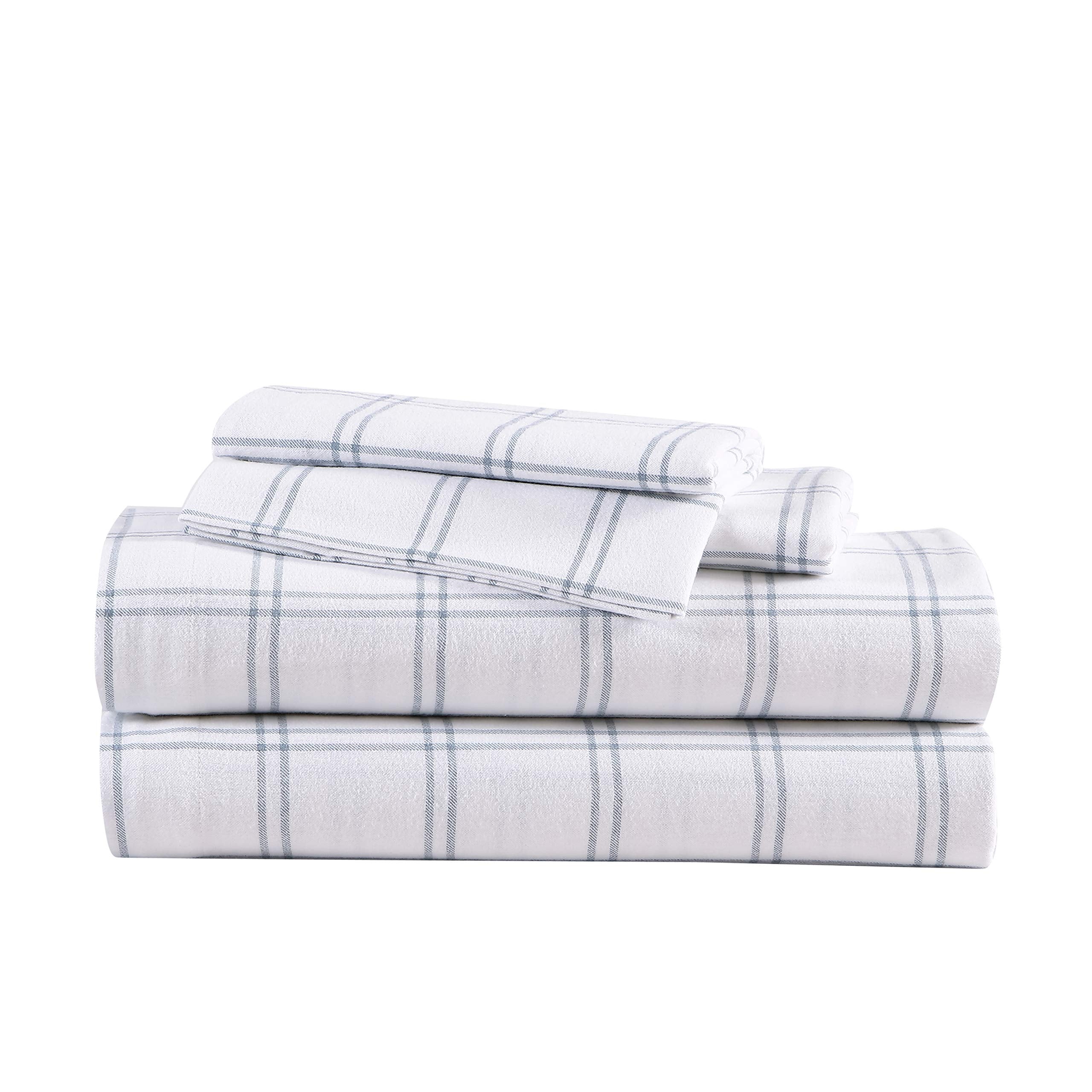 Eddie Bauer - King Sheets, Cotton Flannel Bedding Set, Brushed For Extra Softness, Cozy Home Decor (Westridge Plaid, King)