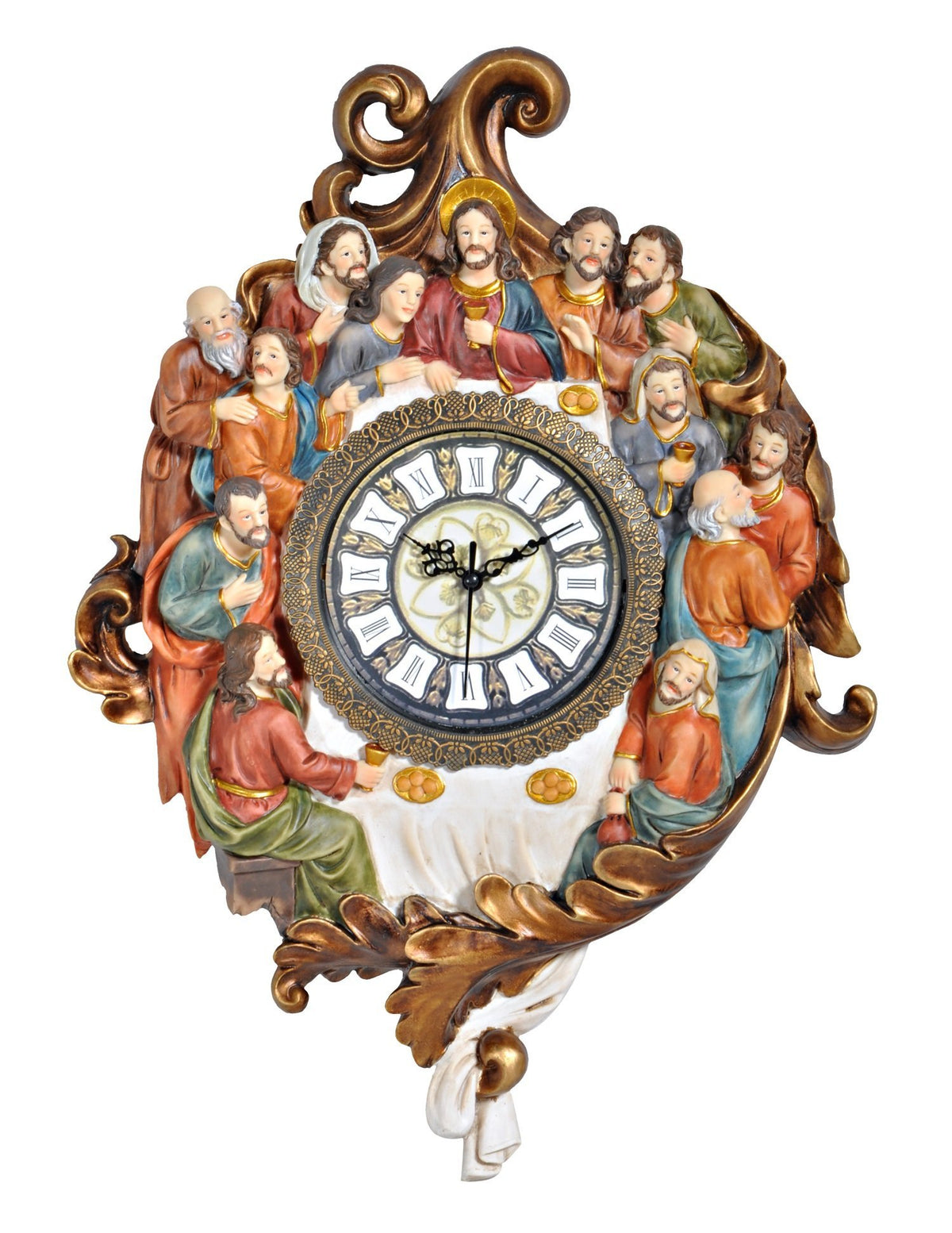 Ok Lighting Ok-2534K Bronze Color Last Supper Clock, 17.75&quot;