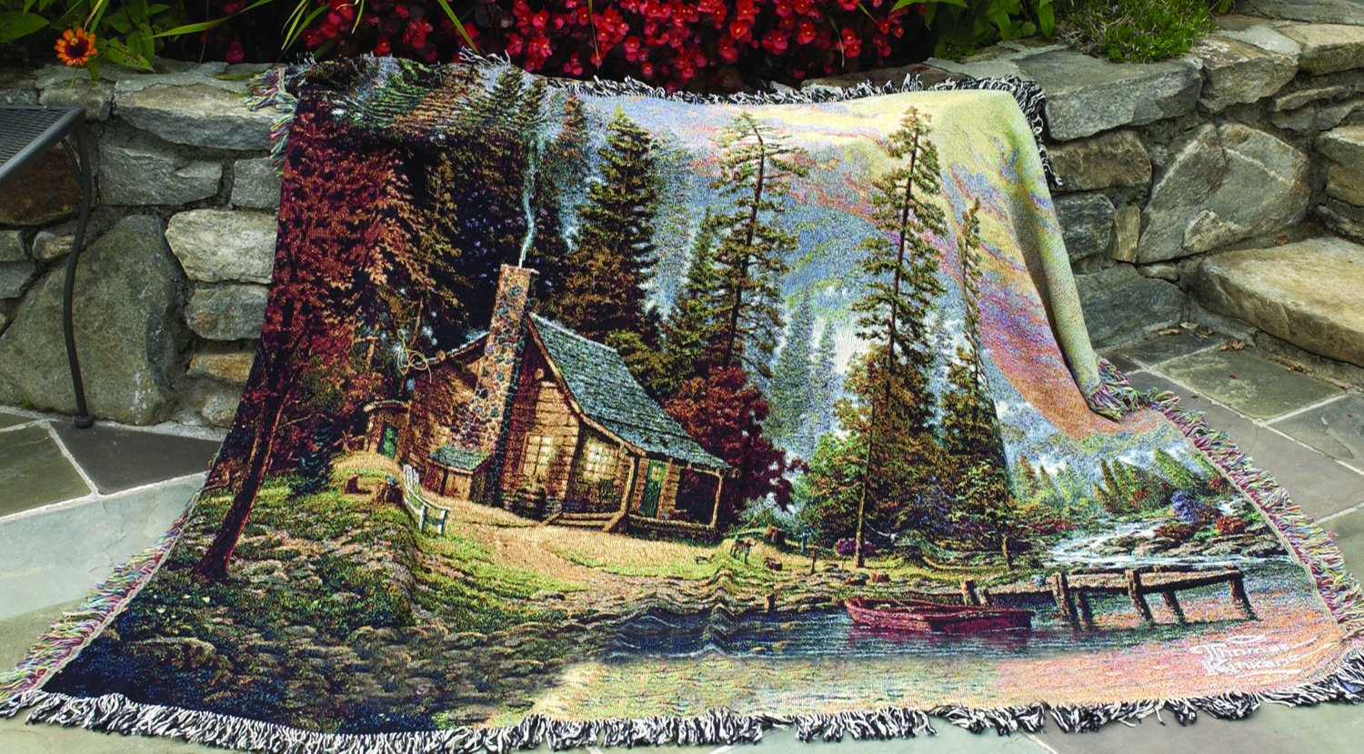 Manual Thomas Kinkade 60 X 50-Inchtapestry Throw, A Peaceful Retreat