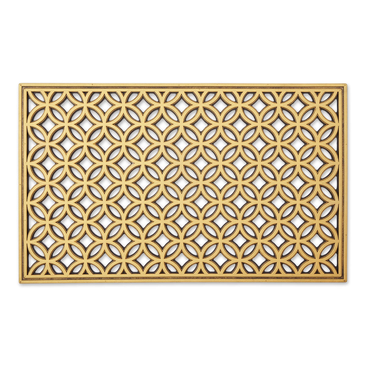 Dii Rubber Doormats Collection All Weather, 18X30, Gold Double Ring
