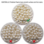 Inspirelle 580Pcs White Undrilled Abs Art Faux Pearls For Vase Fillers, 10Mm No Hole Makeup Beads To Hold Brush Eyeliner, Imitat