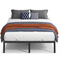 VASAGLE Queen Metal Bed Frame 14 Inches Tall, 1100 lb Weight Capacity, No Box Spring Needed, with Under-Bed Storage, Easy Setup,