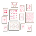 TwoDays Pink Coquette Room Decor Aesthetic, Light Pink Bows Wall Art Posters, Trendy Pictures for Girls Dorm, Funky Girly Prints