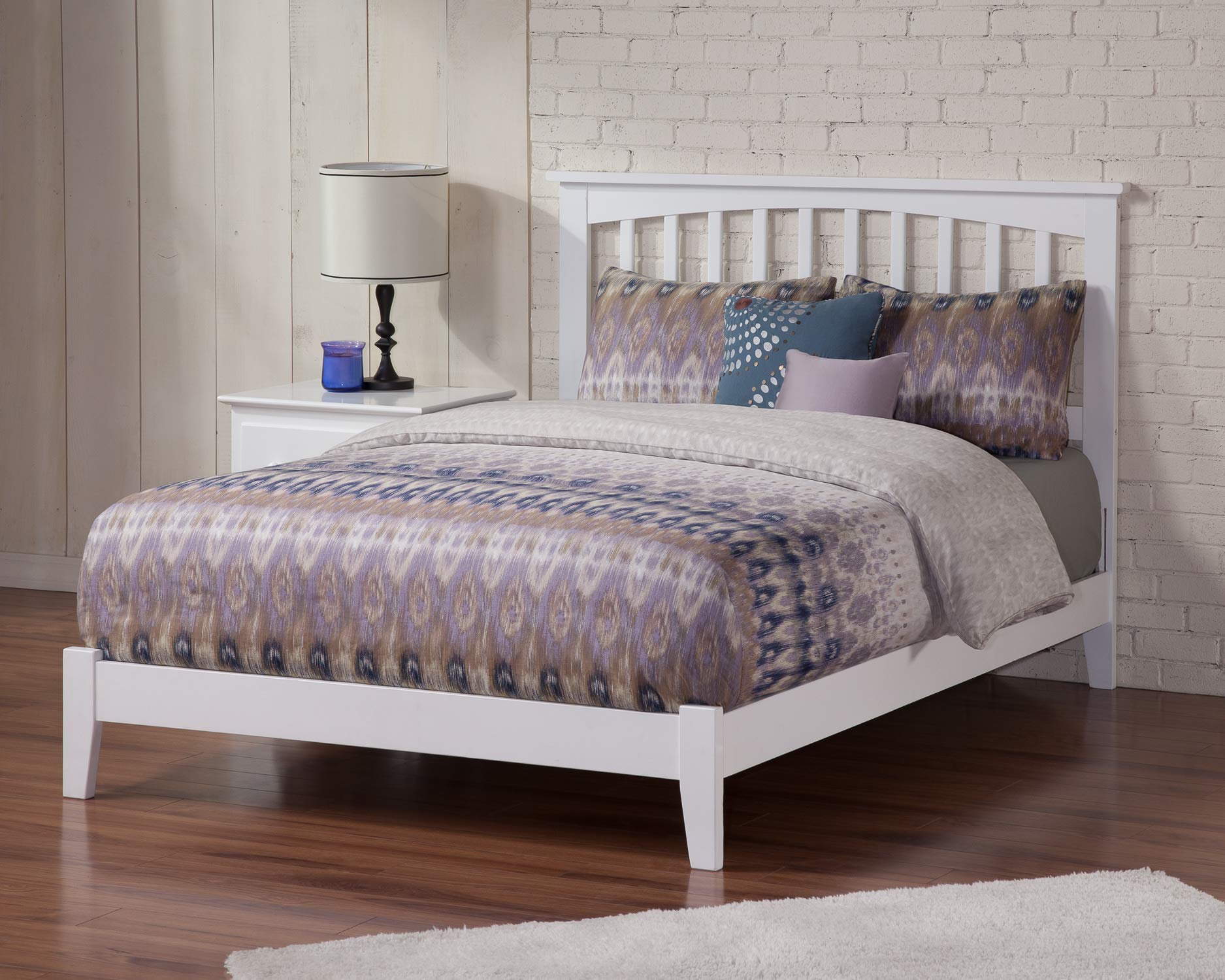 AFI, Mission, Low Profile Wood Platform Bed, Full, White
