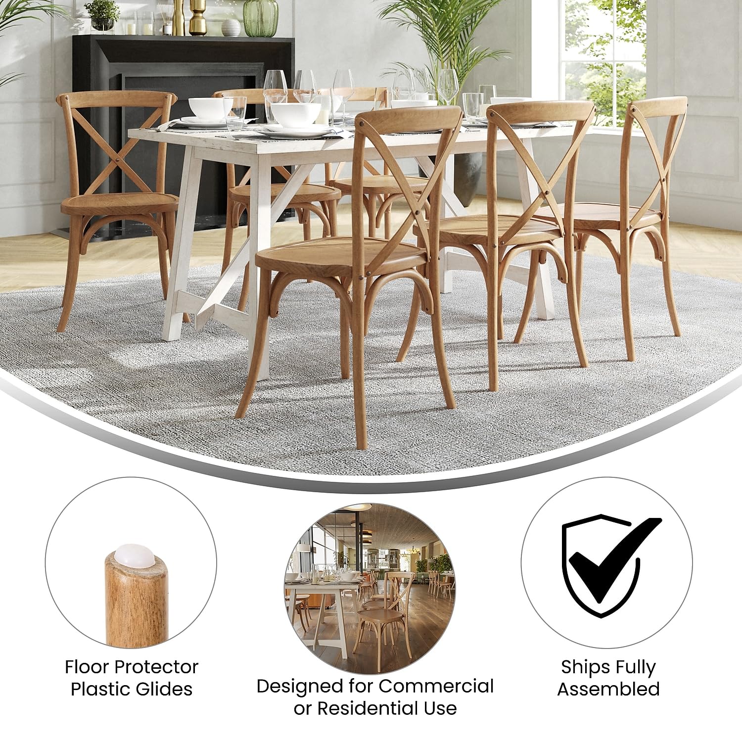 Flash Furniture Advantage Light Brown X-Back Chair