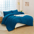 Litanika Teal Comforter California King Size, 3 Pieces Cal King Turquoise Lightweight Solid Bedding Comforter Set, All Season Fl