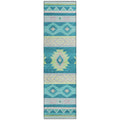 Addison Rugs Sonora Aso33 Blue 2'3" X 7'6" Indoor Outdoor Runner Rug, Easy Clean, Machine Washable, Non Shedding, Bedroom, Living Room, Dining Room, Kitchen, Patio Rug