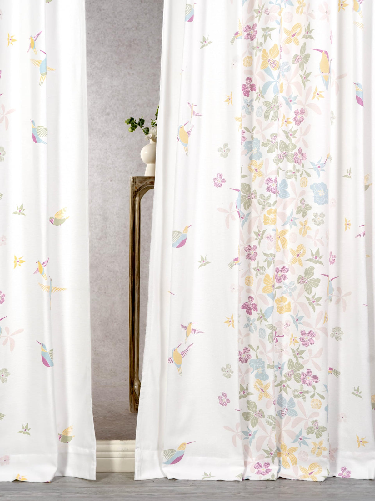 Tranquebar Curtain Co. Window Curtains 6 Feet, 6065% Room Darkening, PinkYellow Floral Print, Cotton Curtains for Window, Cott