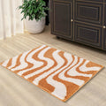 Civkor Bath Mat for Bathroom, Orange and White Bathroom Rugs, Bath Rug Mat with Non Slip TPR Backing, Machine Washable and Quick