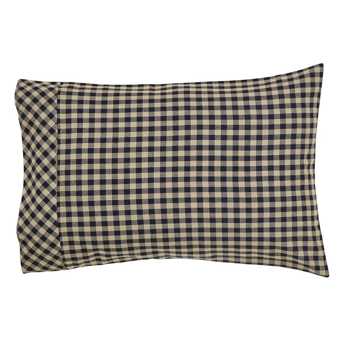 Vhc Brands, Black Check, Cotton, 21X30, Standard Pillow Case, Set Of 2, Black