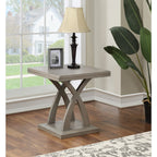 Steve Silver Jocelyn Decorative Base and Double Edge Top, Constructed from Hardwood Solids and Mango Veneers End Table, 24 x 24 x 24, Light Grey
