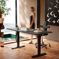 HUANUO Electric Standing Desk,63 x 28 Height Adjustable Desk, 4 Memory Height Settings, Sit to Stand Up Desk for Home Office, wi