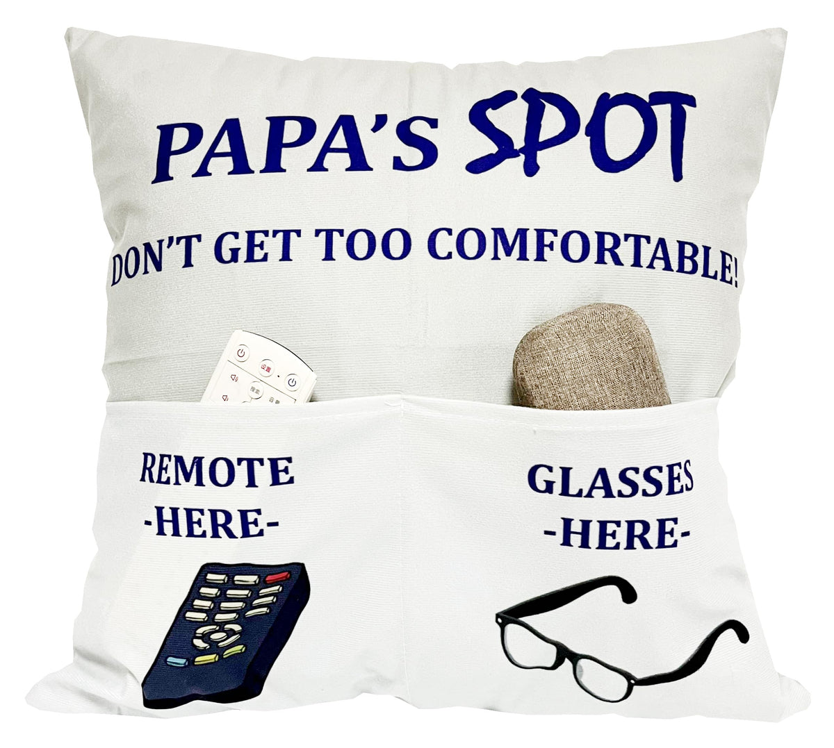 Papa Gifts Grandpa Gifts, 2-Pocket 2-Sided Papa Pillow Covers 18X18 Inch, Birthday Christmas Thanksgiving Day Gifts For Papa Pop