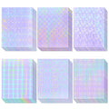 36 Sheets Holographic Sticker Paper, Clear Vinyl Laminate Film For Stickers Self-Adhesive, Transparent Overlay Lamination Sticke