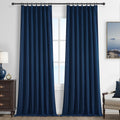 QJmydeco Navy Blue Blackout Curtains 102 Inch Length for Kids/Boys Rooms/Bedroom, Pinch Pleated Drapes with Hooks Viral Linen Th