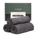 Charcoal Grey Washcloths Set of 6 Soft Facial Cloths 10    x 10    100% Viscose Derived from Bamboo Spa-Like Feel Silky Face Clo