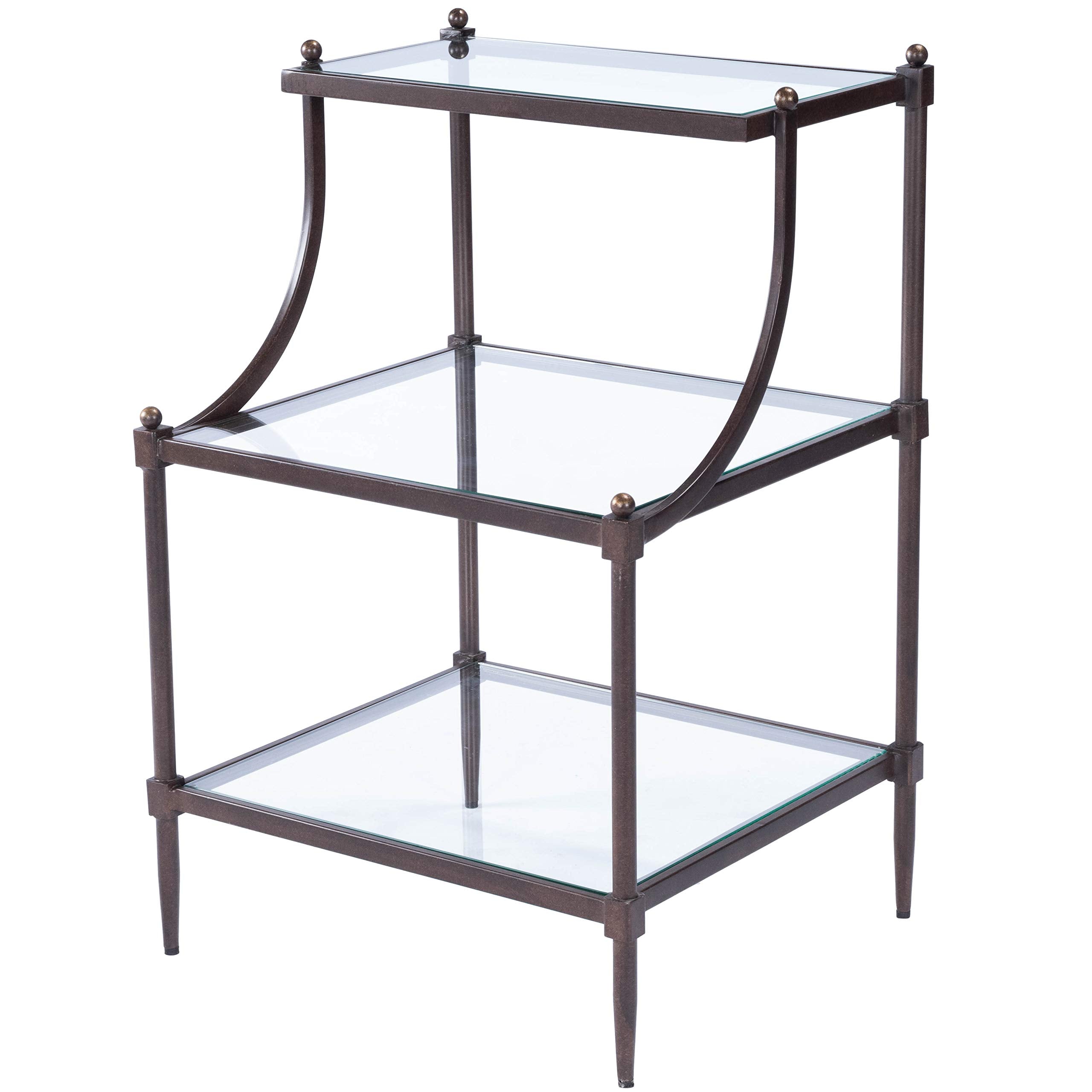 Butler Peninsula Metal & Glass Tiered Side Table