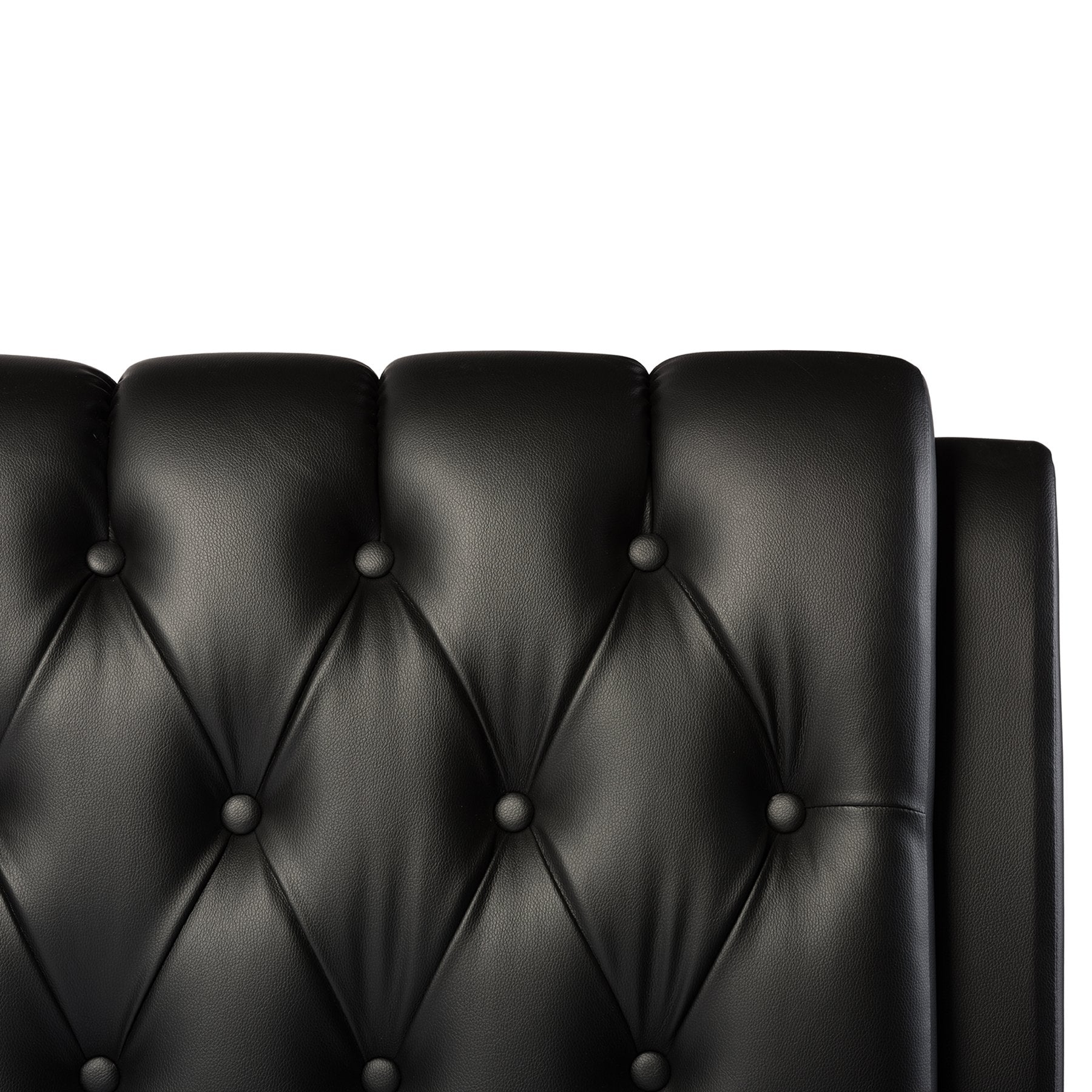 Baxton Studio Bianca Modern Bed with Tufted Headboard, Queen, Black