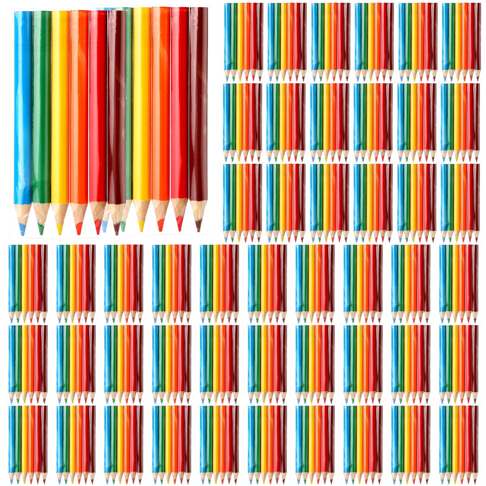 Cholemy 200 Sets Mini Colored Pencils 3.5 Inch Portable Short Fat Color Pencil Bulk Coloring Pencils Pre Sharpened Drawing Color