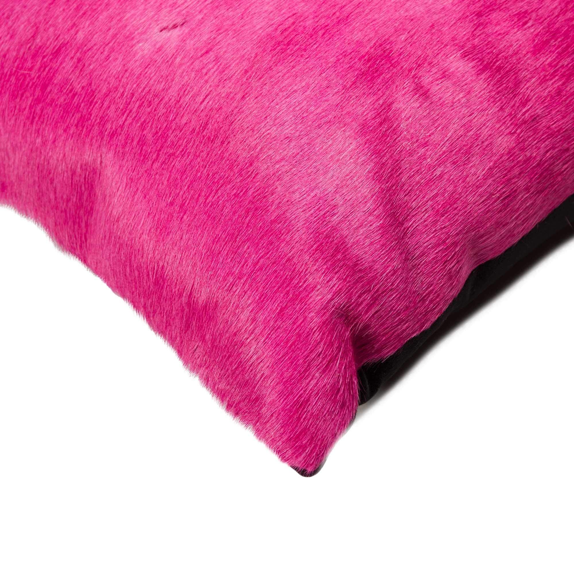 HomeRoots Cowhide, Microsuede, Polyfill 12' x 20' x 5' Fuschia Cowhide Pillow 2 Pack