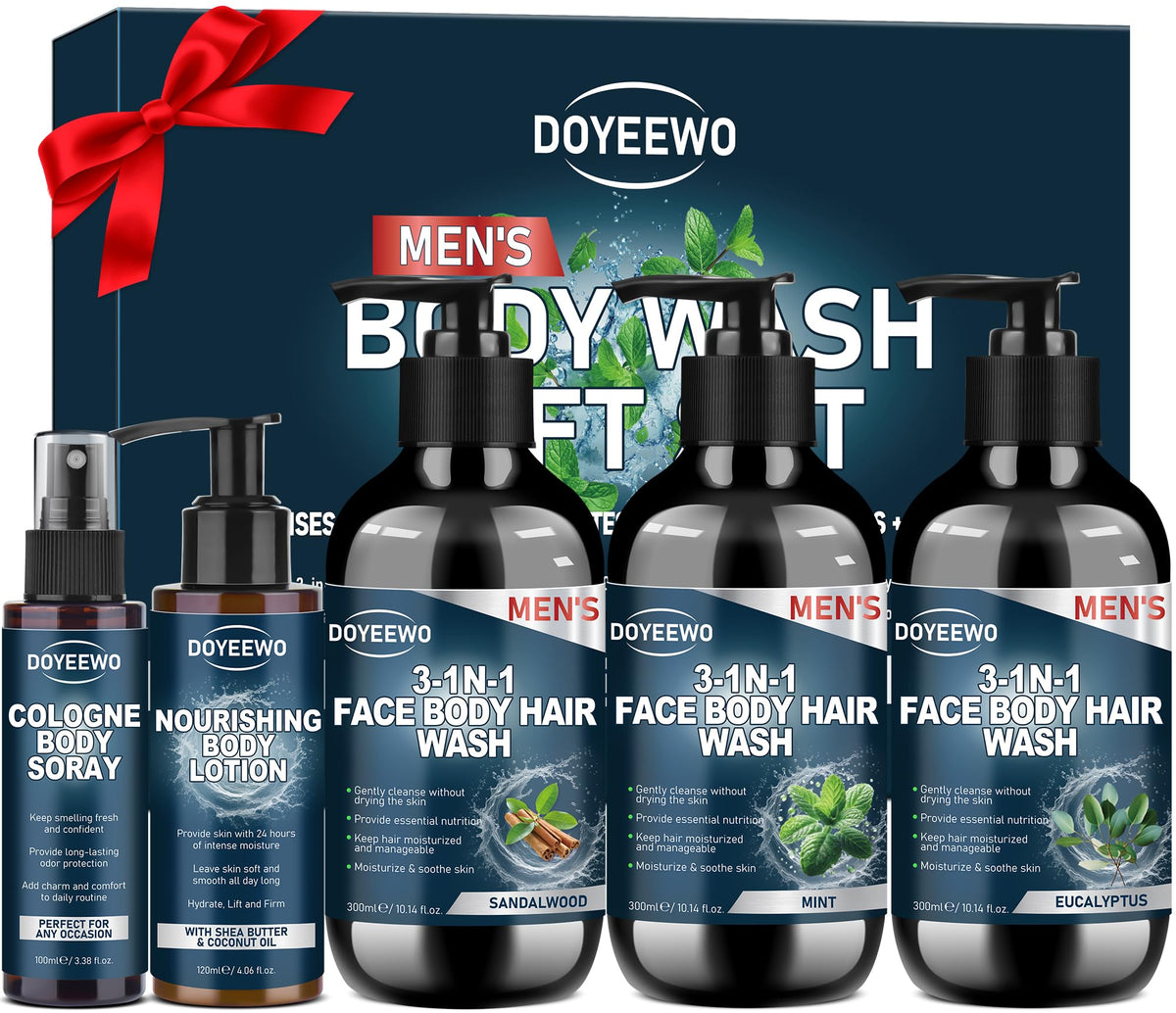 Mens Body Wash Gift Set,Cleanses,Hydrates,Nourishes & Soothes Skin,Mens Gifts Ideas,Stocking Stuffers Christmas Gifts for Men Da