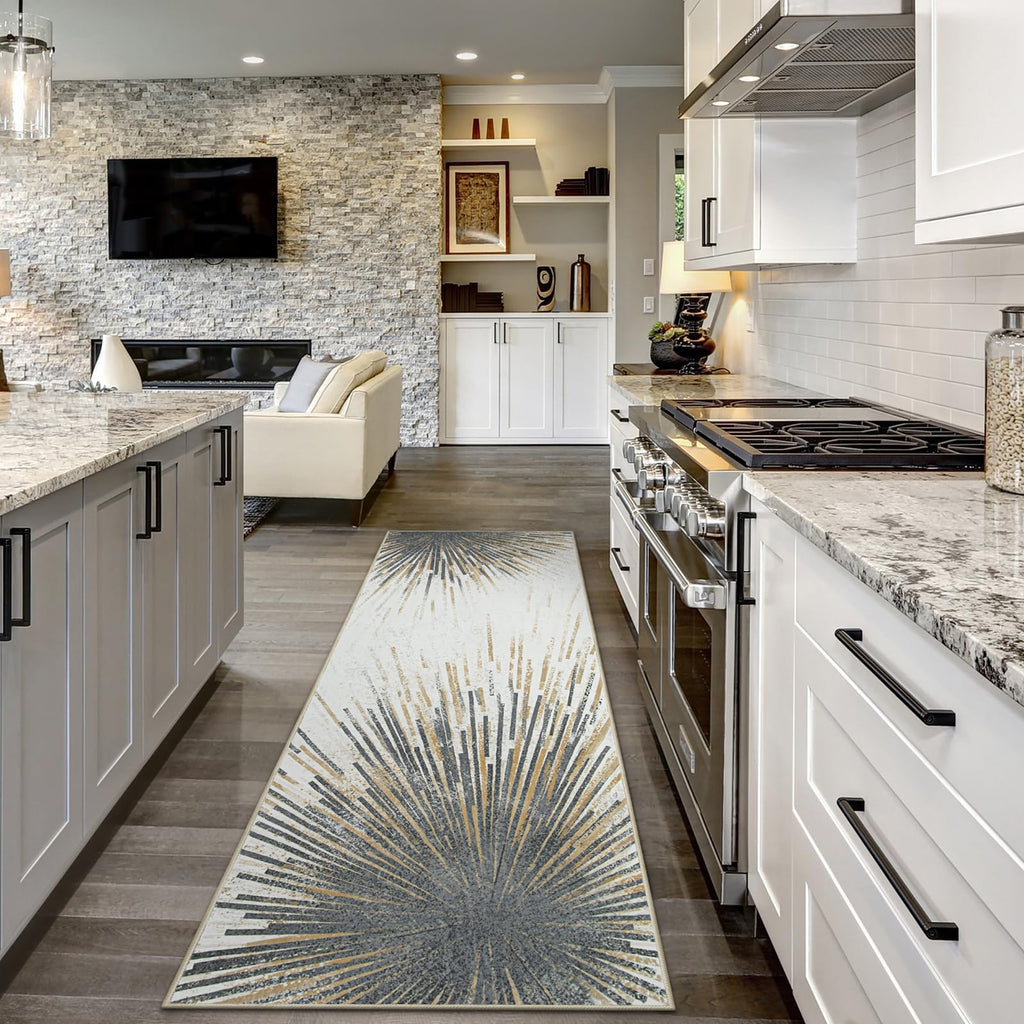 Lahome Modern Rug Runners For Hallways Non Slip - 2.5X8 Runner Rug Non Skid Washable Kitchen Runners Ultra-Thin Indroor Rugs For