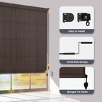 Vicllax Outdoor Roller Shade, Patio Cordless Blinds Roll Up Shade 6X6Ft, Chocolate