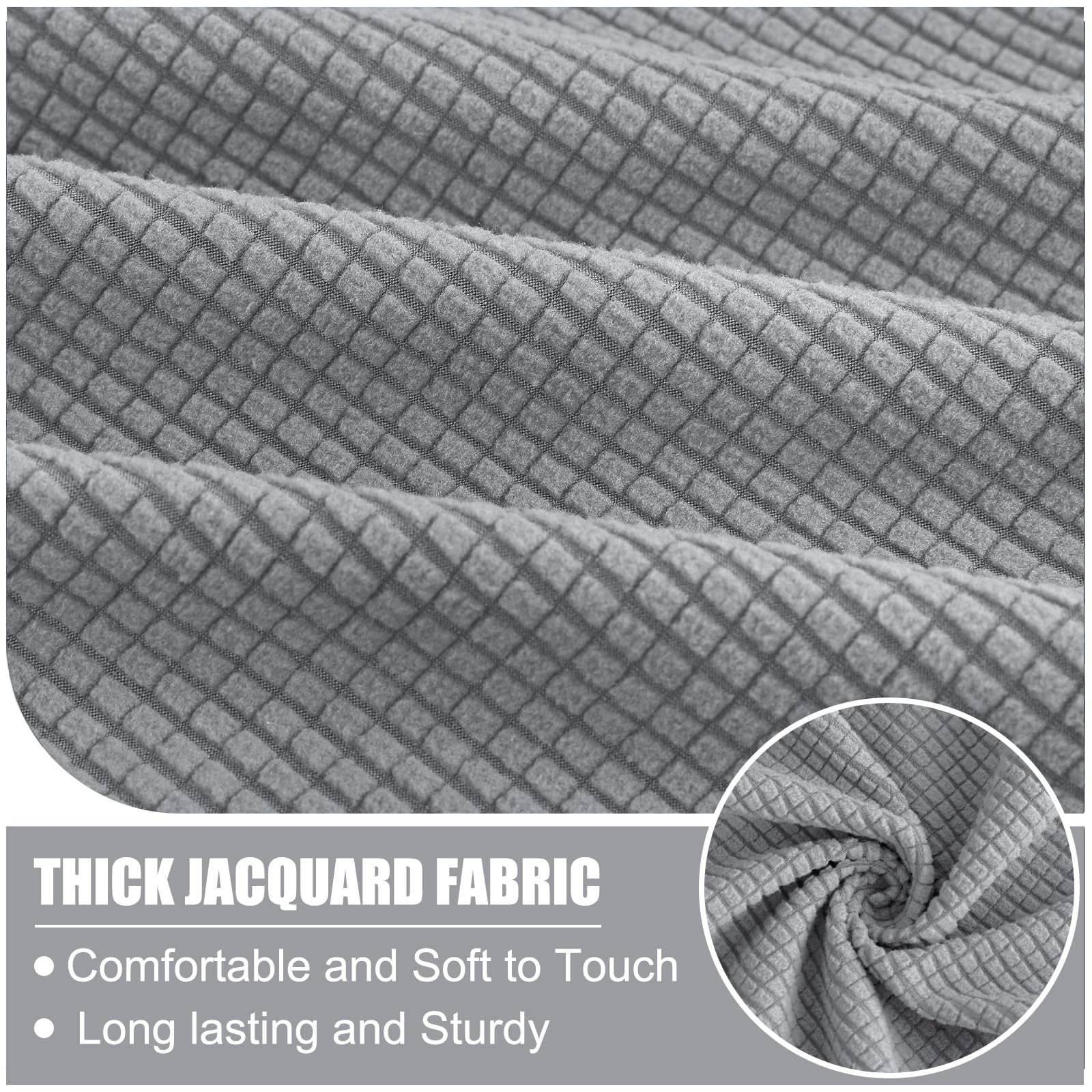 Smiry Waterproof Couch Cushion Covers, Stretch Jacquard Sectional Couch Covers, Soft L Shape Sofa Covers Washable, Chaise Lounge