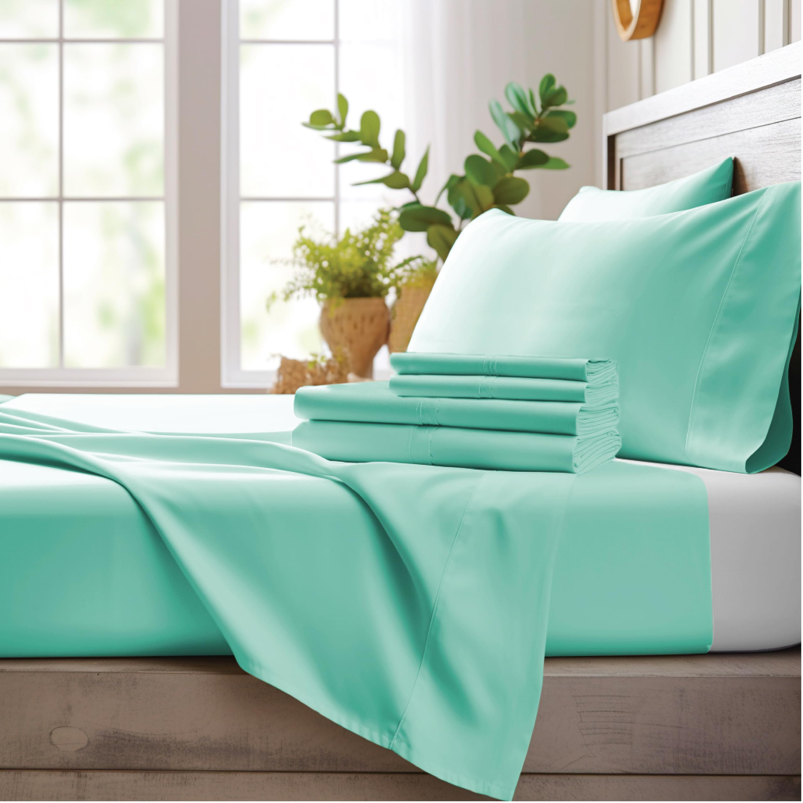 Bamboo Bay 4 Piece Twin Sheets Set - 100% Viscose Made From Bamboo Sheets Twin Size Bed - Soft Cooling Sheets For Hot Sleepers -