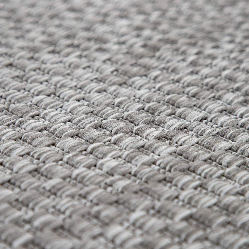 Solid Outdoor Rug For Patio Or Balcony Weatherproof In Mottled Grey, Size: 6'7' X 9'2'