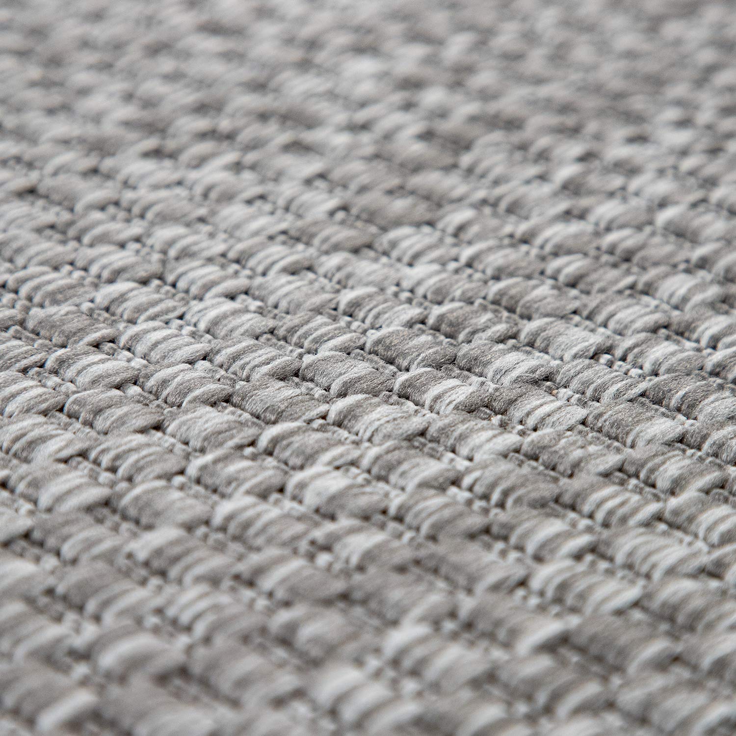 Solid Outdoor Rug For Patio Or Balcony Weatherproof In Mottled Grey, Size: 6'7' X 9'2'