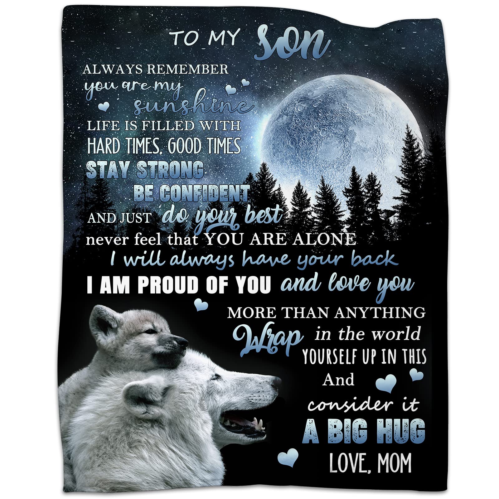 Faivhso To My Son Blanket From Mom Birthday Gifts Graduation Gifts For Son Flannel Blanket For Couch Sofa Bedroom 50'X60'