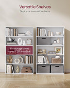 Vasagle Bookshelf, 30 Inches Wide, 5-Tier Open Bookcase With Adjustable Storage Shelves, Floor Standing Unit, Cloud White Ulbc175T14