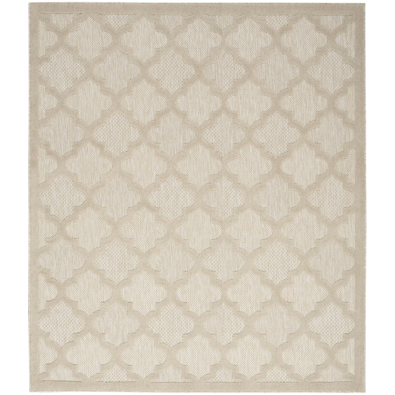 Nourison Easy Care Modern Indoor/Outdoor Cream 8' X 10' Area Rug, Easy Cleaning, Non Shedding, Bed Room, Living Room, Dining Room, Backyard, Deck, Patio (8X10)