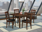 East West Furniture MILA5-MAH-LC Milan 5 Piece Set for 4 Includes a Rectangle Kitchen Table with Butterfly Leaf and 4 Faux Leather Dining Room Chairs, 36x54 Inch