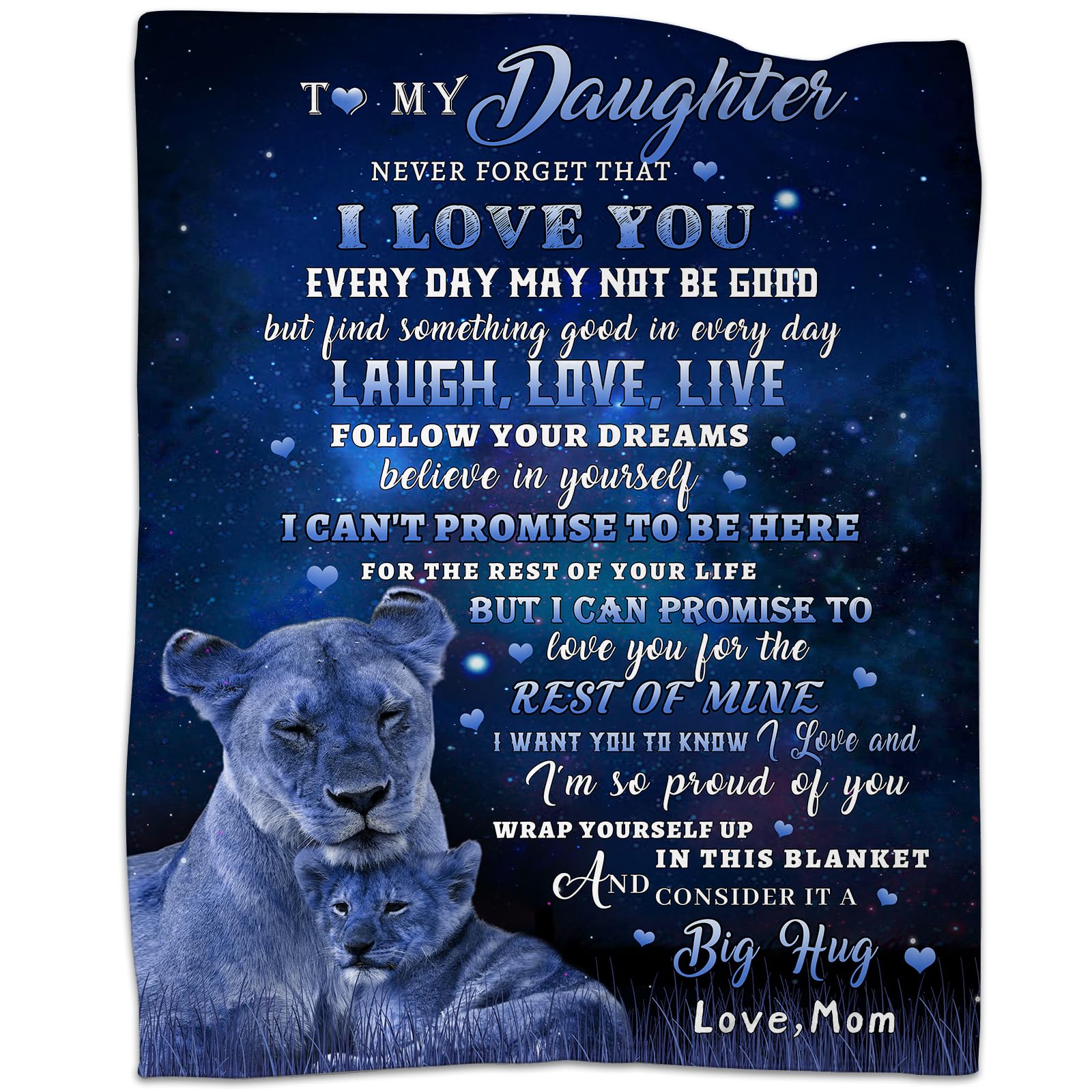 Tgruihm Daughter Gifts From Mom, Daughter Birthday Gifts - Daughter Blanket, To My Daughter Lion Blanket, Mother Daughter Gift,