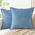 Decoruhome Chenille Soft Throw Pillow Covers 26X26 Set Of 2, Farmhouse Velvet Pillow Covers, Decorative Square Pillow Covers Wit