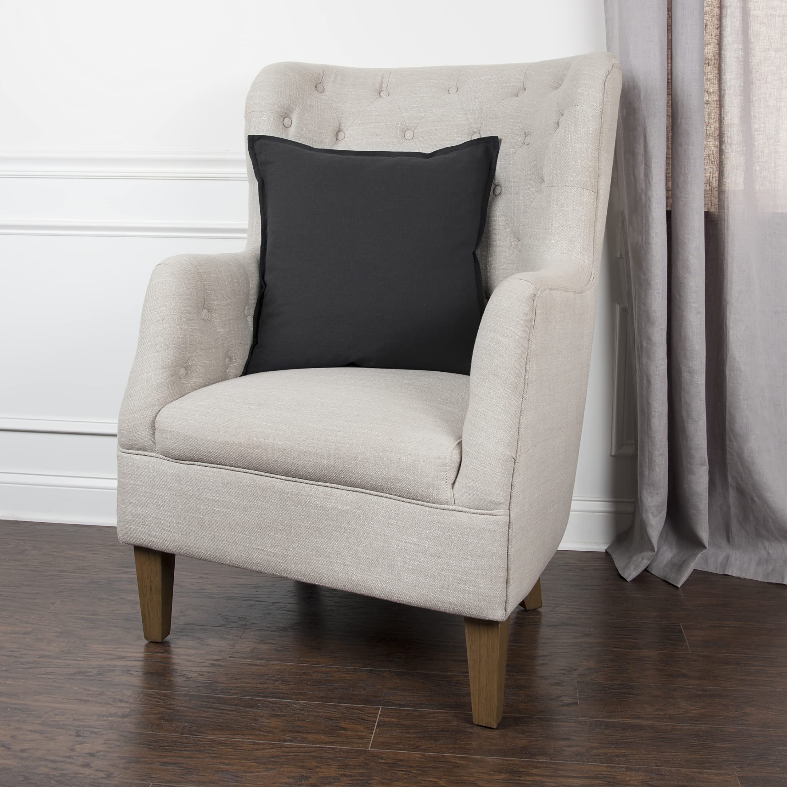 Rizzy Home T3427C Decorative Pillow, 20&quot; x 20&quot;, Black