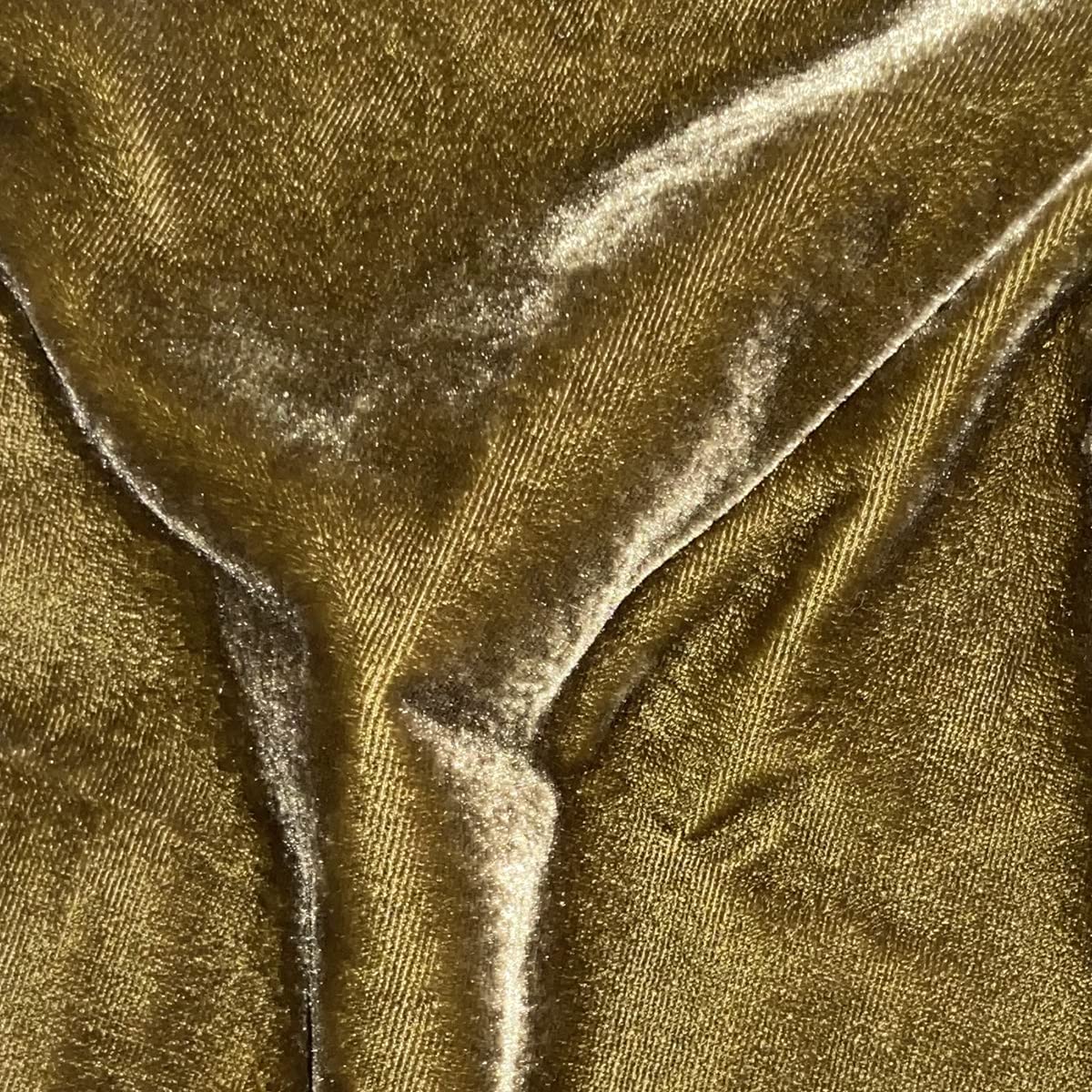 Hiend Accents Stella Faux Silk Velvet Bed Skirt, Green Ochre, Super Queen Size, Romantic Modern Western Traditional Style Beddin
